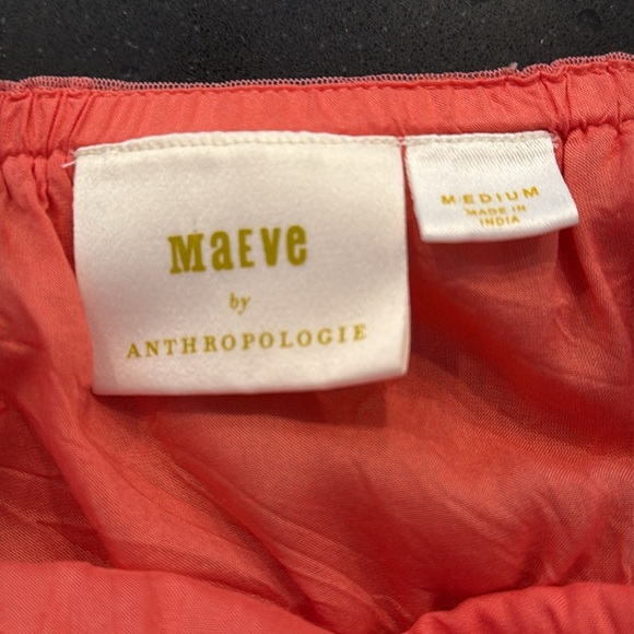 Anthropologie Maeve Tulle Midi Dress Coral SZ M - Picture 9 of 10